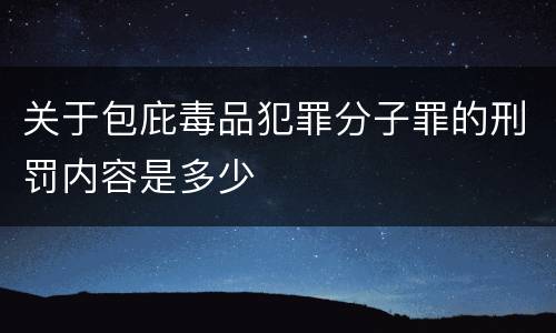 关于包庇毒品犯罪分子罪的刑罚内容是多少