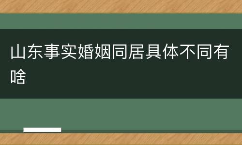 山东事实婚姻同居具体不同有啥