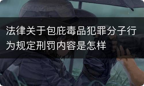 法律关于包庇毒品犯罪分子行为规定刑罚内容是怎样