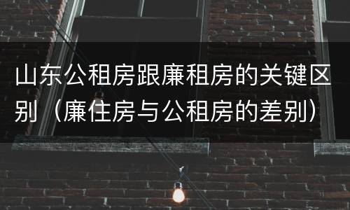 山东公租房跟廉租房的关键区别（廉住房与公租房的差别）
