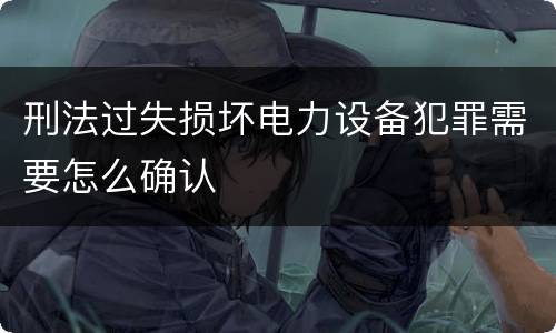 刑法过失损坏电力设备犯罪需要怎么确认