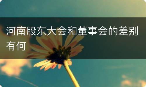 河南股东大会和董事会的差别有何