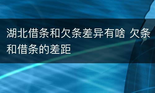 湖北借条和欠条差异有啥 欠条和借条的差距