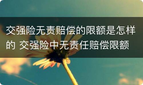 交强险无责赔偿的限额是怎样的 交强险中无责任赔偿限额