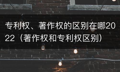 专利权、著作权的区别在哪2022（著作权和专利权区别）