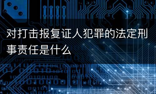 对打击报复证人犯罪的法定刑事责任是什么
