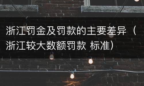 浙江罚金及罚款的主要差异（浙江较大数额罚款 标准）