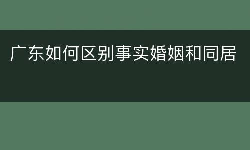 广东如何区别事实婚姻和同居