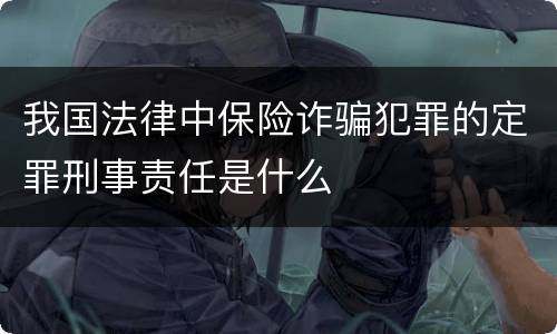 我国法律中保险诈骗犯罪的定罪刑事责任是什么