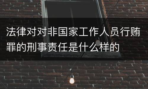 法律对对非国家工作人员行贿罪的刑事责任是什么样的