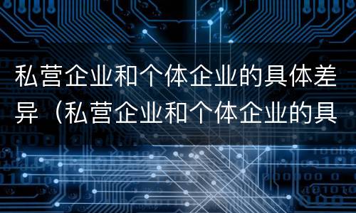 私营企业和个体企业的具体差异（私营企业和个体企业的具体差异有哪些）
