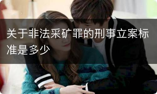 关于非法采矿罪的刑事立案标准是多少