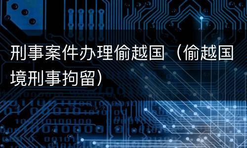 刑事案件办理偷越国（偷越国境刑事拘留）