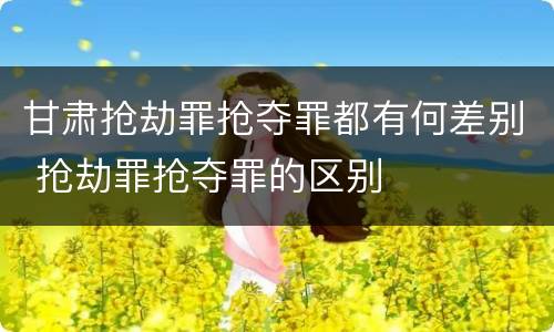 甘肃抢劫罪抢夺罪都有何差别 抢劫罪抢夺罪的区别