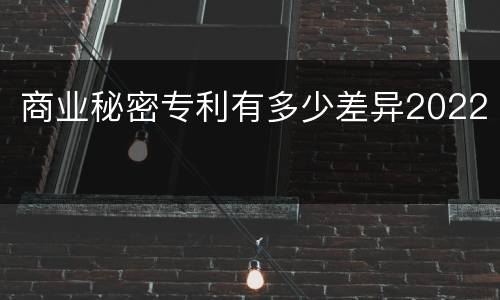 商业秘密专利有多少差异2022
