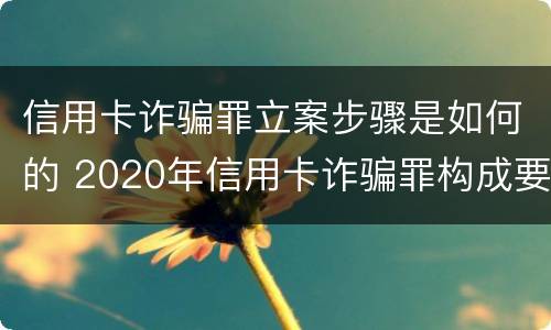信用卡诈骗罪立案步骤是如何的 2020年信用卡诈骗罪构成要件