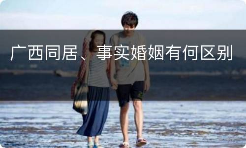 广西同居、事实婚姻有何区别