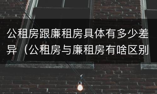 公租房跟廉租房具体有多少差异（公租房与廉租房有啥区别）
