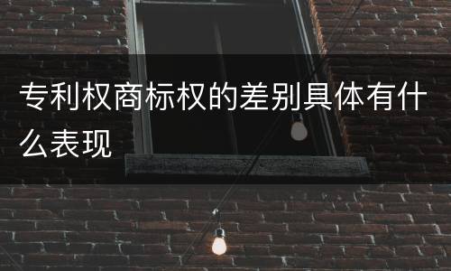 专利权商标权的差别具体有什么表现