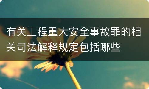 有关工程重大安全事故罪的相关司法解释规定包括哪些