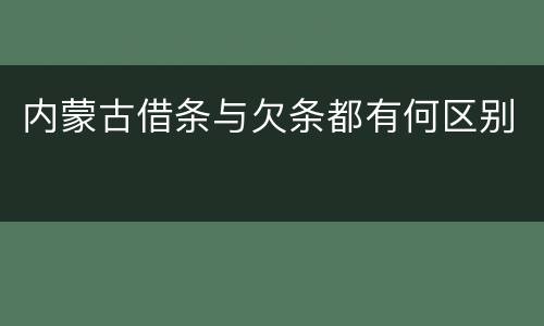 内蒙古借条与欠条都有何区别