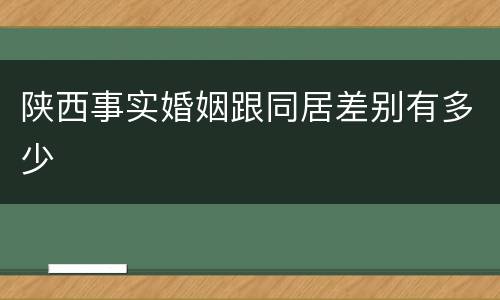 陕西事实婚姻跟同居差别有多少
