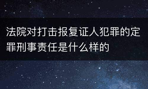 法院对打击报复证人犯罪的定罪刑事责任是什么样的