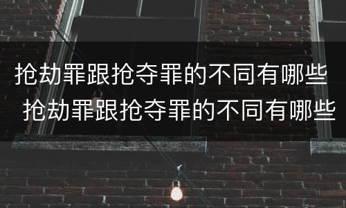 抢劫罪跟抢夺罪的不同有哪些 抢劫罪跟抢夺罪的不同有哪些特点