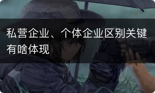 私营企业、个体企业区别关键有啥体现