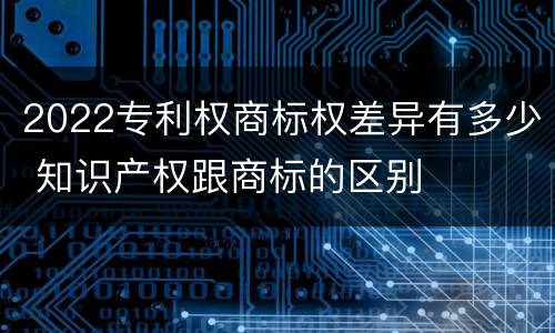 2022专利权商标权差异有多少 知识产权跟商标的区别