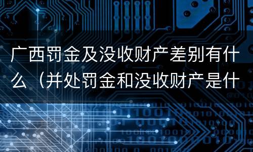 广西罚金及没收财产差别有什么（并处罚金和没收财产是什么意思）