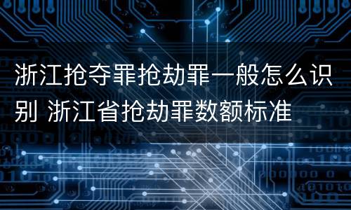 浙江抢夺罪抢劫罪一般怎么识别 浙江省抢劫罪数额标准