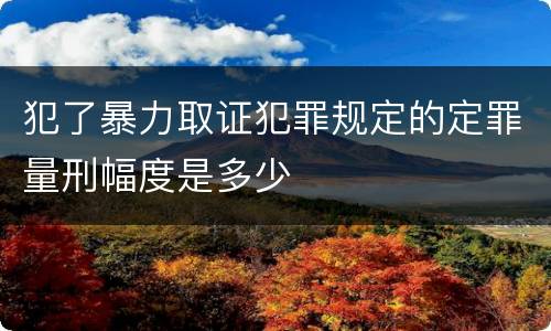 犯了暴力取证犯罪规定的定罪量刑幅度是多少