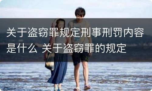 关于盗窃罪规定刑事刑罚内容是什么 关于盗窃罪的规定