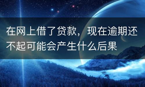 在网上借了贷款，现在逾期还不起可能会产生什么后果