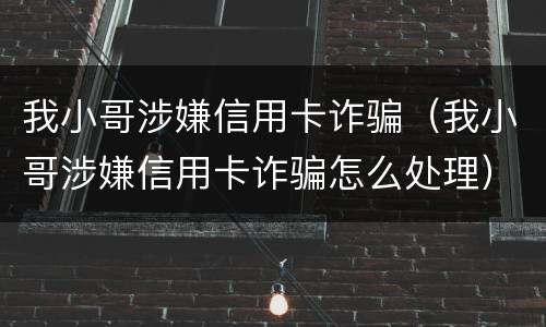我小哥涉嫌信用卡诈骗（我小哥涉嫌信用卡诈骗怎么处理）