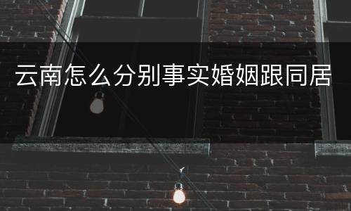 云南怎么分别事实婚姻跟同居