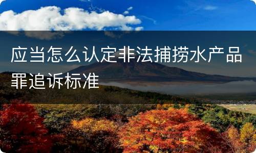 应当怎么认定非法捕捞水产品罪追诉标准