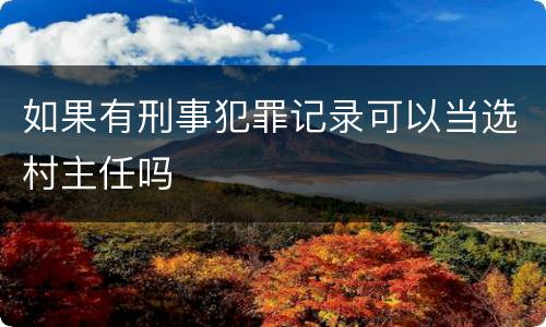 如果有刑事犯罪记录可以当选村主任吗