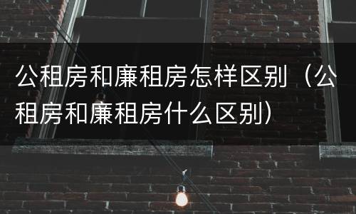 公租房和廉租房怎样区别（公租房和廉租房什么区别）