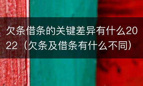 欠条借条的关键差异有什么2022（欠条及借条有什么不同）