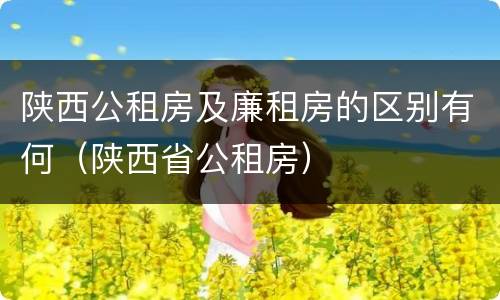 陕西公租房及廉租房的区别有何（陕西省公租房）