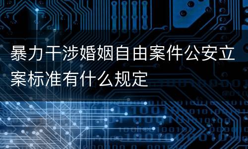暴力干涉婚姻自由案件公安立案标准有什么规定