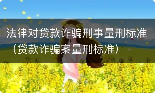 法律对贷款诈骗刑事量刑标准（贷款诈骗案量刑标准）