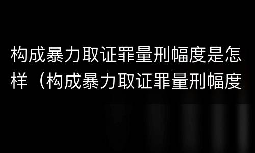 构成暴力取证罪量刑幅度是怎样（构成暴力取证罪量刑幅度是怎样算的）