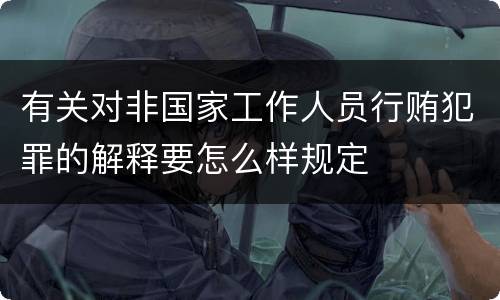 有关对非国家工作人员行贿犯罪的解释要怎么样规定