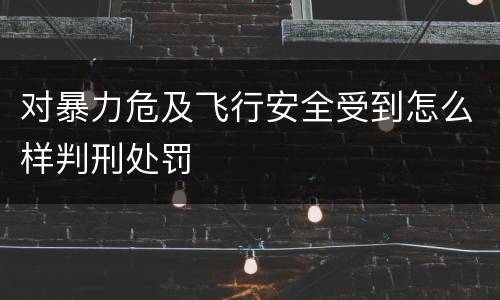 对暴力危及飞行安全受到怎么样判刑处罚