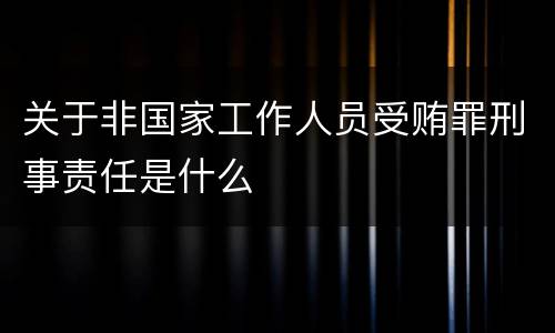 关于非国家工作人员受贿罪刑事责任是什么