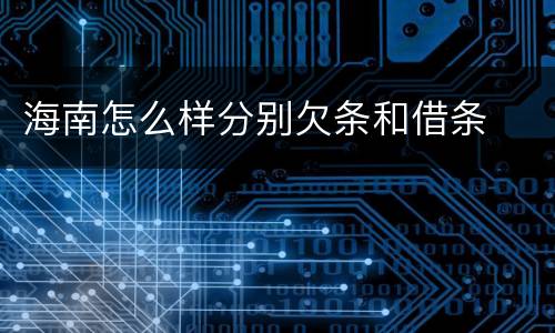海南怎么样分别欠条和借条