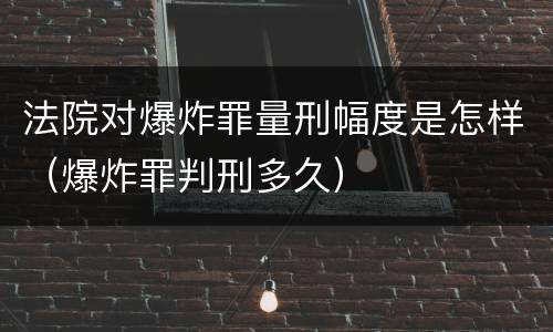 法院对爆炸罪量刑幅度是怎样（爆炸罪判刑多久）